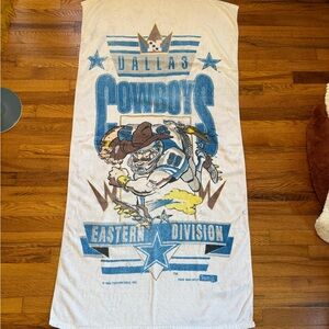 Vintage 90s Dallas Cowboys Towel, NFL Football Tapestry, 29x55, Beach Bath